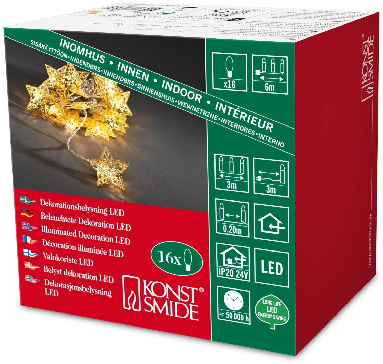 Konstsmide Guirlande déco LED or (3171)