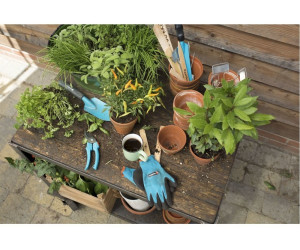 Kit jardinage de Gardena : kit pour jardinage 4 pièces pour l'entretien du  jardin, cisailles universelles, transplantoir robuste, couteau désherbeur