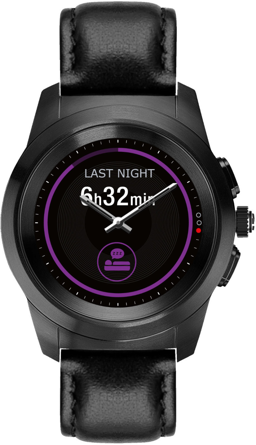 MyKronoz ZeTime Premium 39 mm titanium bracelet cuir noir
