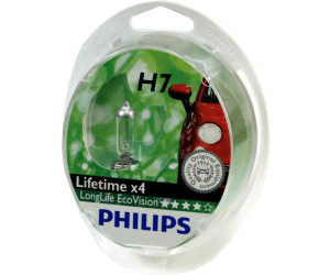 Philips Longlife Ecovision H7 Ampoule De Phare Avant, Durée De Vie Plus  Longue, Set De 2 12972LLECOS2 Blanc : : Auto et Moto