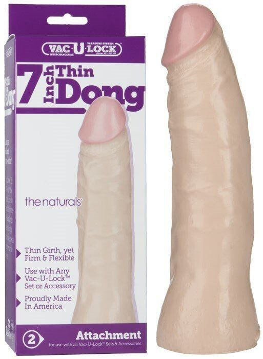 Doc Johnson Vac-U-Lock Attachment The Naturals 7 Inch Thin Dong