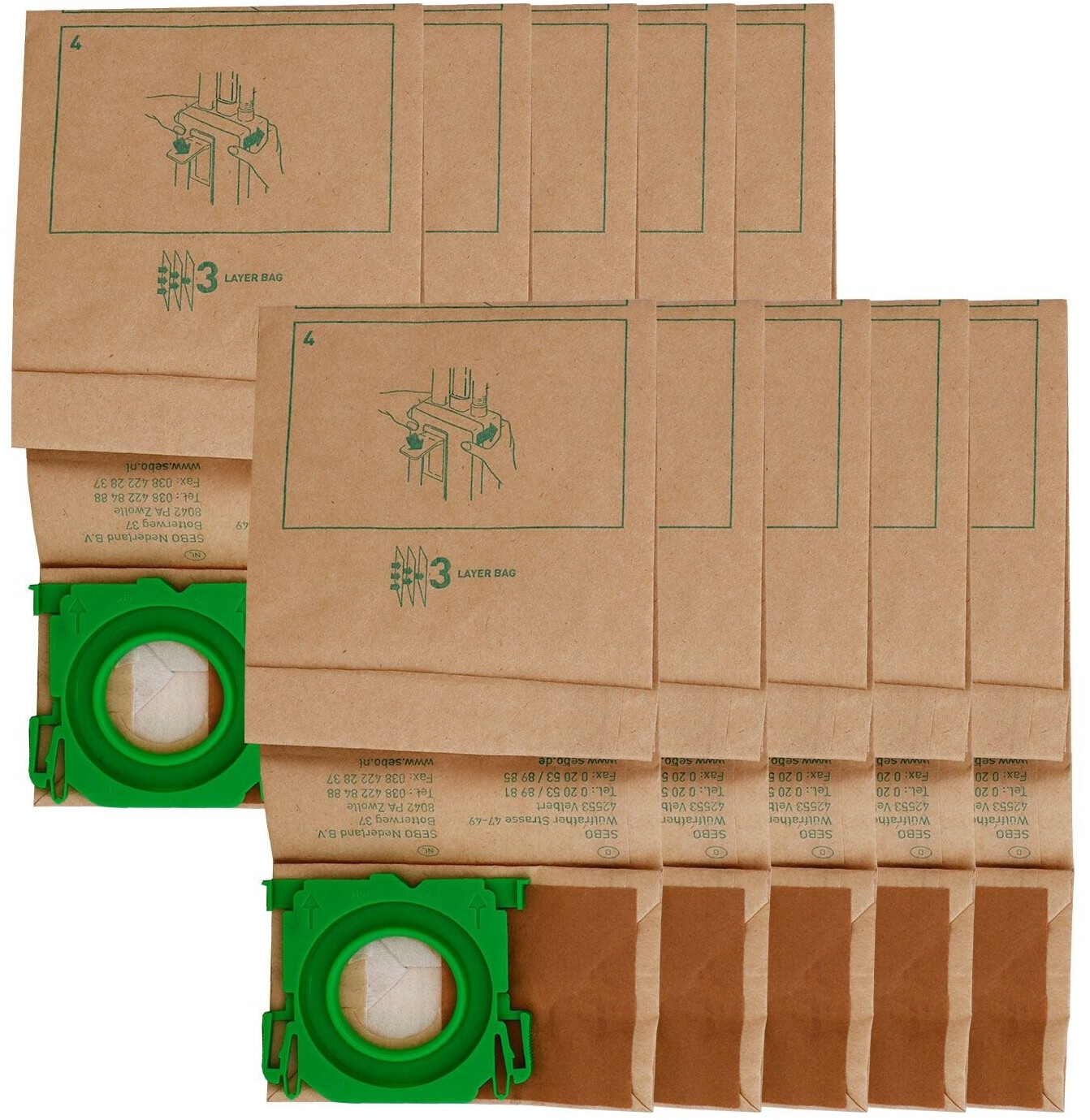 Produktbild von MohMus 10 Staubsaugerbeutel – Passend Für Sebo Automatic X1–X8, G, MC & XP-Serie – Mehrlagiges Papier, Hohe Filterleistung