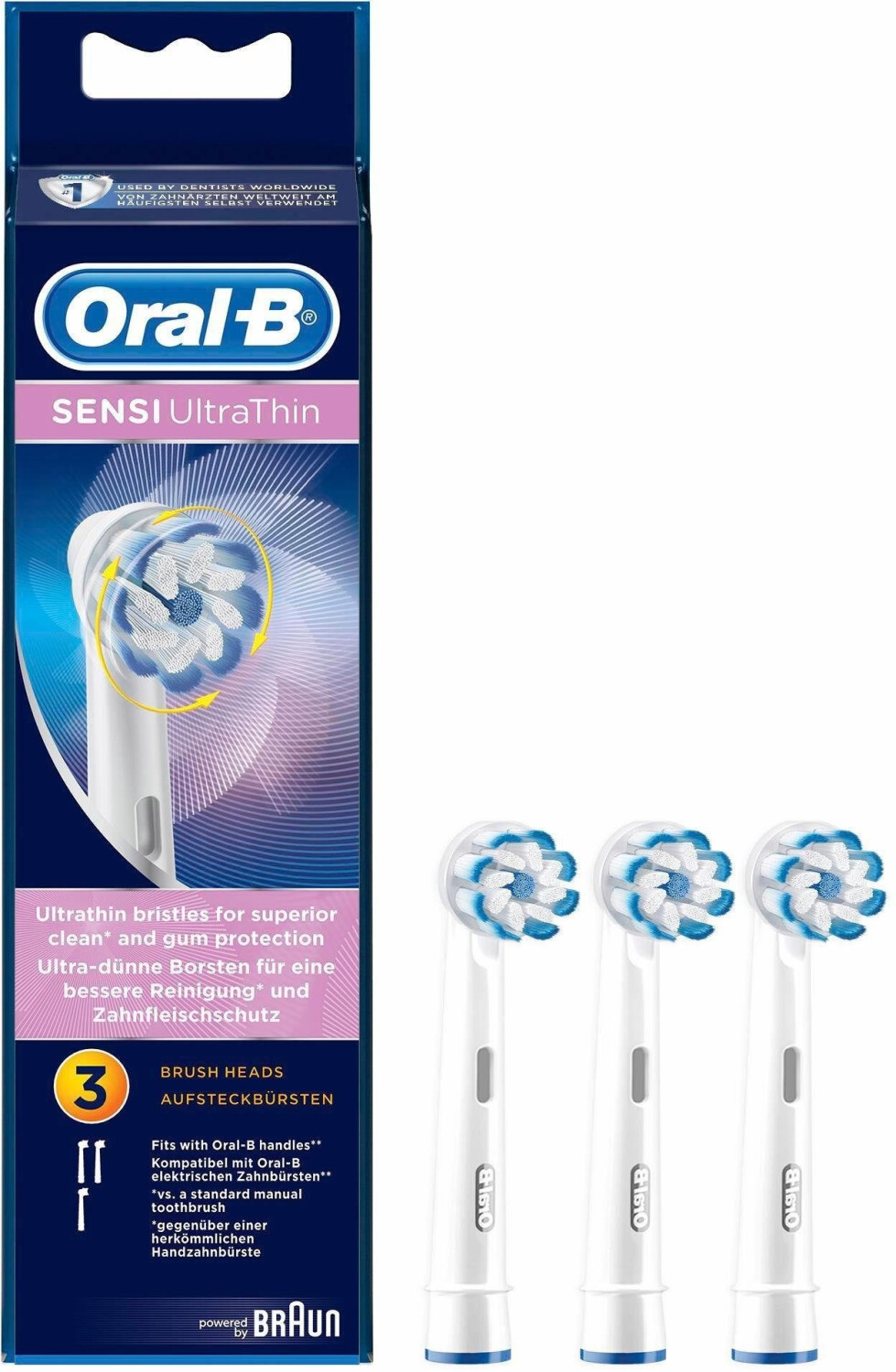 Oral-B Sensi UltraThin Replacement Toothbrushs (3 pcs.)