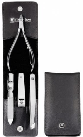 ZWILLING Classic Inox Taschen-Etui Rindleder Preisvergleich bei (4-tlg.) schwarz | € ab 64,83