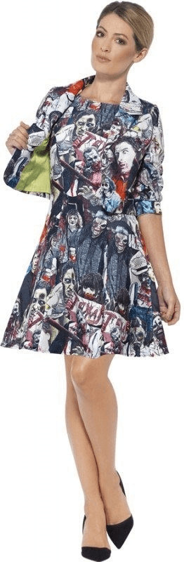 Smiffy's Halloween Zombie Dress Ladies Costume L