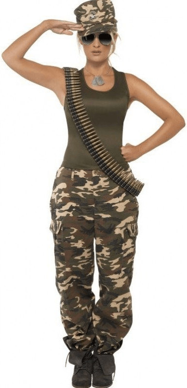 Smiffy's Déguisement soldat femme camouflage taille L