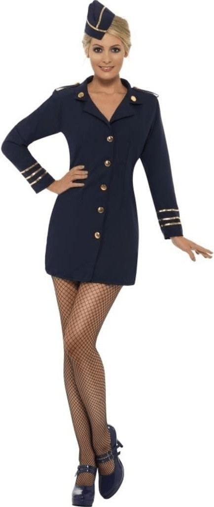 Smiffy's Classic Air Stewardess Ladies Costume L