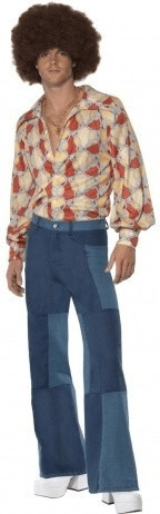 Smiffy's Pantalon année 70 bleu