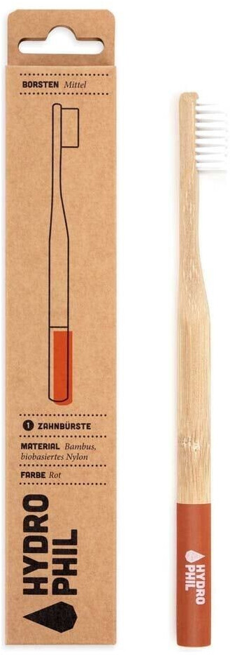 Hydrophil sustainable toothbrush medium red (1 pcs.)