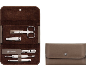 ZWILLING Classic INOX Druckknopf-Etui, 3-teilig, Braun – Messeretui Für Unterwegs