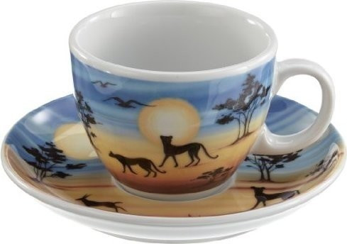 6 x Cappuccinotassen Milchkaffee Tassen Grande Unterteller von Seltmann Weiden