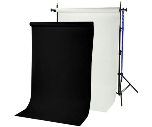 Bresser D-46 Hintergrundsystem + Papierrolle 1,35x11m weiß und schwarz