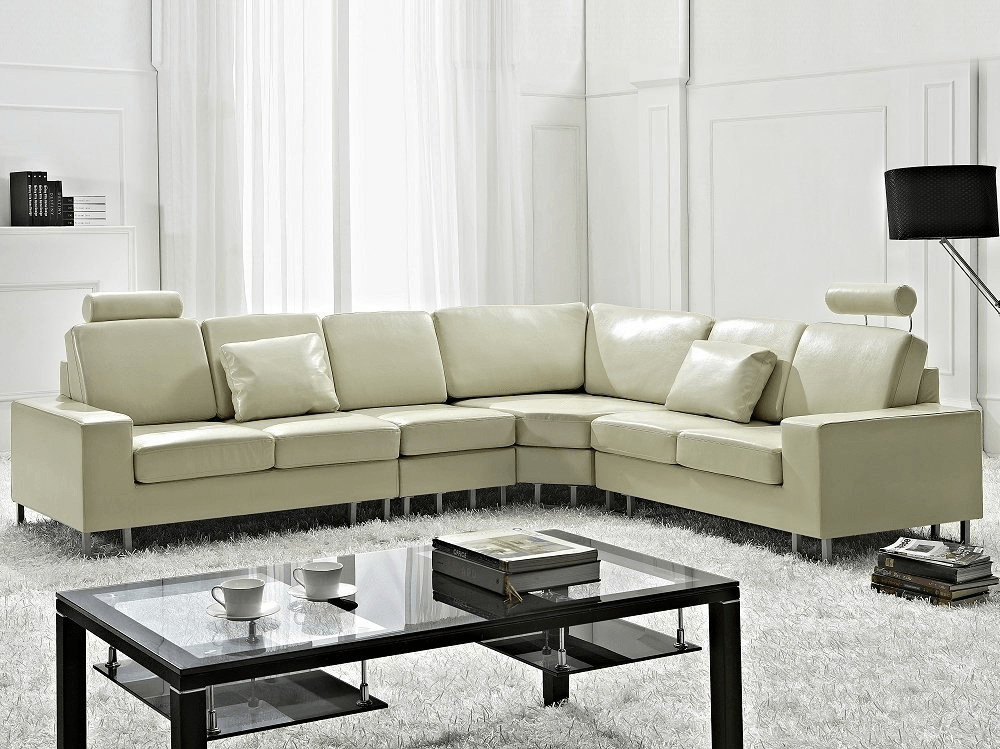 Beliani Canapé d'angle réversible Stockholm beige