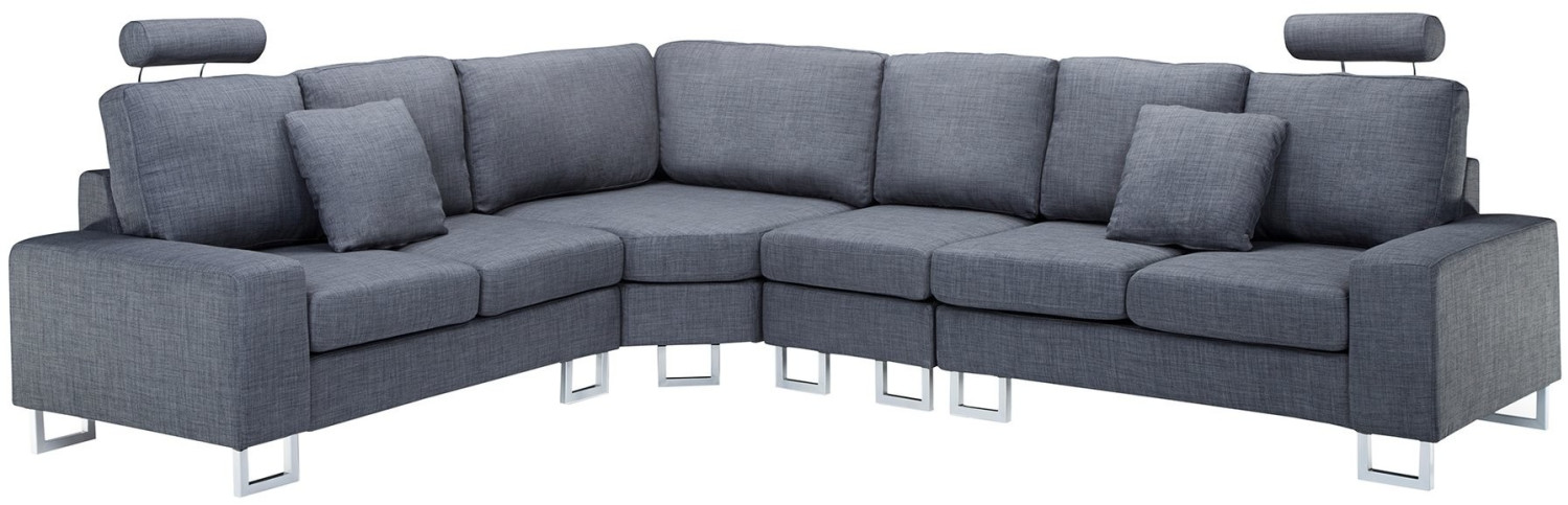 Beliani Canapé d'angle réversible Stockholm en tissu gris