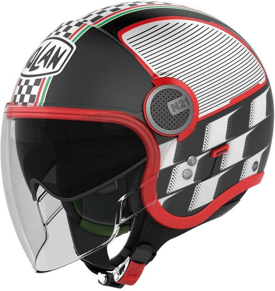 Protección Moto Policarbonato Visor Casco Nolan N21 - Unisex Talla XL  Blanco Negro Naranja Casco Moda Ciudad, image size:936x988