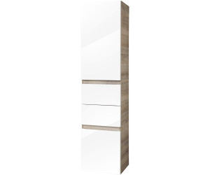 Fackelmann Piuro 40cm Weiss Hochglanz Graueiche Hochschrank 87153 Ab 334 62 Preisvergleich Bei Idealo At