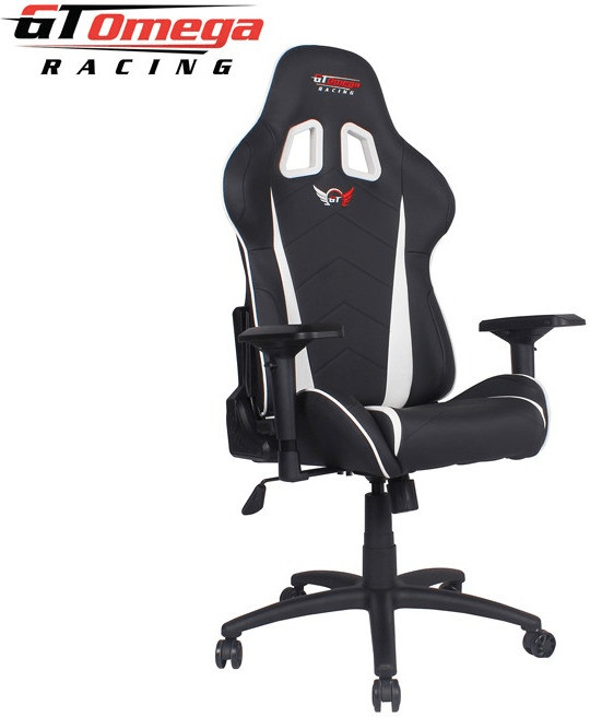 GT Omega Pro Racing Office Chair cuir blanc