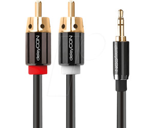 1,5m 3,5mm Klinke auf 2x Cinch RCA Stecker Cinch zu AUX Klinke Audio HiFi Kabel