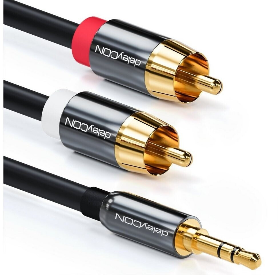 deleyCON PREMIUM Stereo 3,5mm male - 2x cinch male 3m