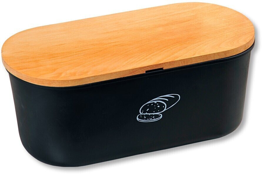 Kesper bread box oval 34 x 18 cm black