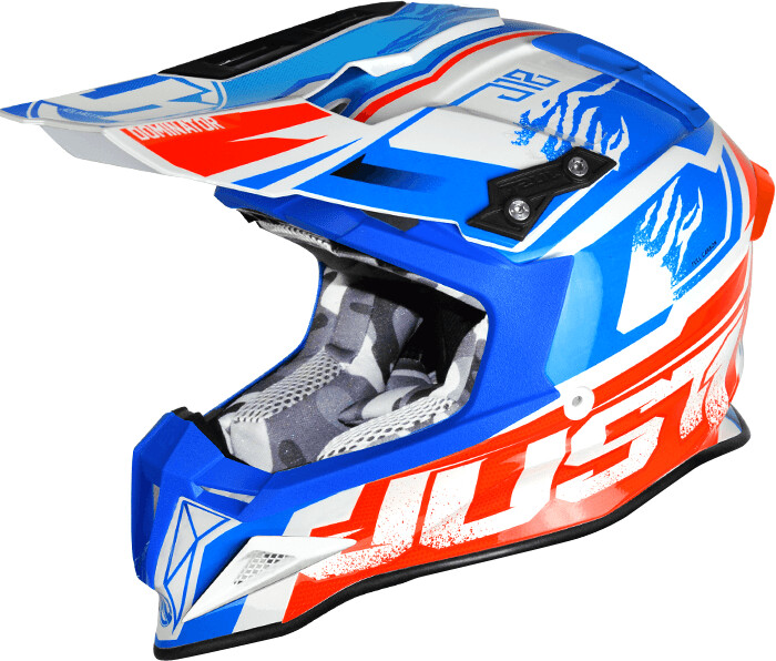 Just1 J12 Off Road Carbon DOMINATOR white/red/blue