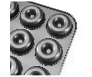 De Buyer - Plaque de 6 mini-Savarins en acier antiadhésif - Diamètre 8 cm - 31,5 x 21,5 x 2,2 cm -, Noir