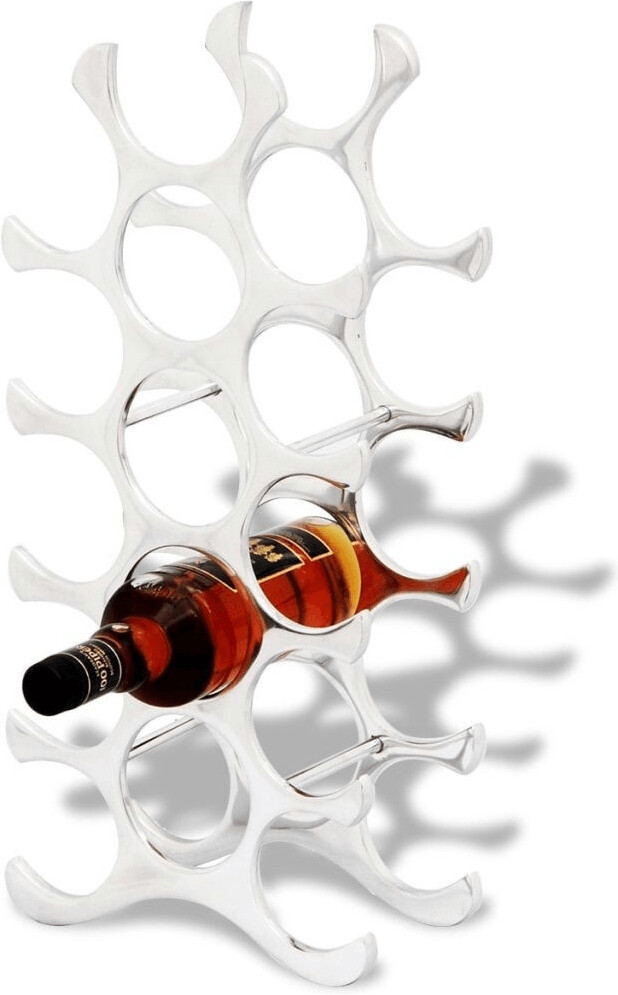 VidaXL Casier à bouteilles en aluminium pour 15 bouteilles argent