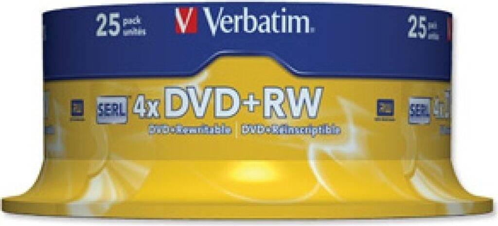 Verbatim DVD+RW 4,7GB 120min 4x Matt Silver 25pk Spindle