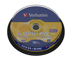 Verbatim DVD+RW 4,7GB 120min 4x Matt Silver 10pk Spindle