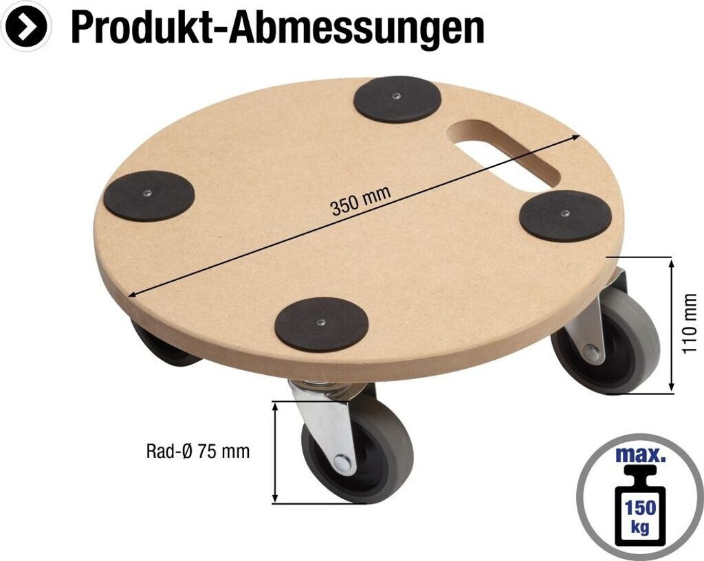 Meister Chariot de transport bois charge max. 150 kg (821360)