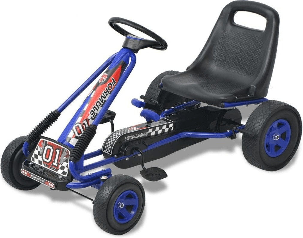 VidaXL Kart à pédales avec siège ajustable bleu (80152)