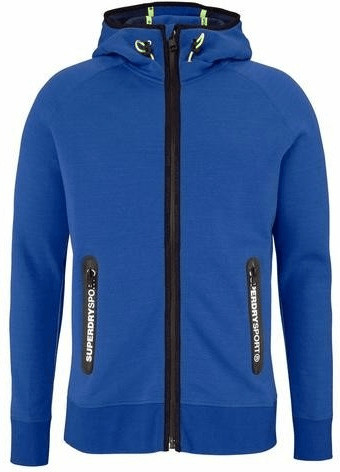 Superdry Veste à capuche Gym Tech Ziphood bleu/blanc