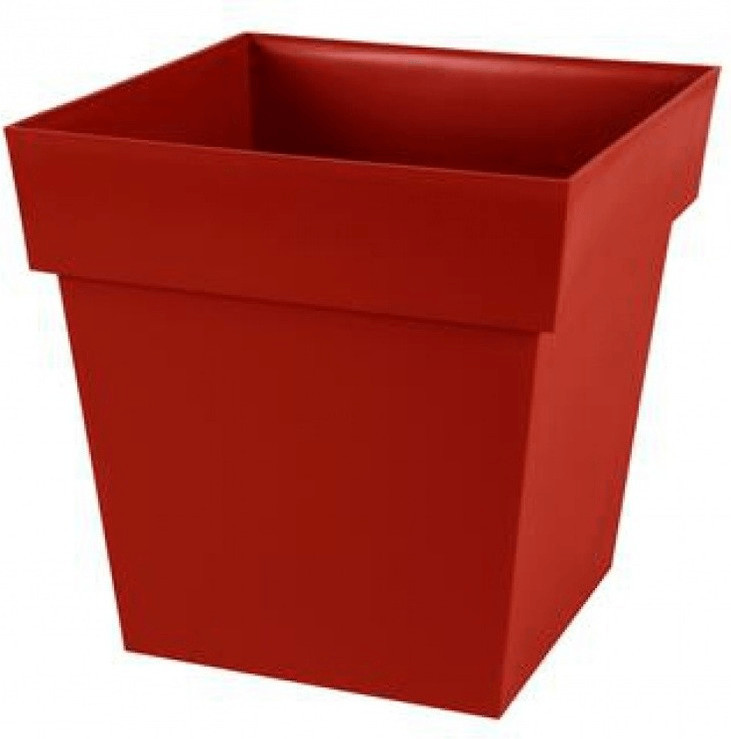 EDA Pot carré Toscane 38L rouge