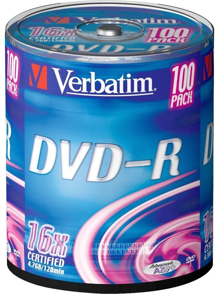 Verbatim DVD-R vierge Azo, 4,7 Go / 120 min, transfert de données vitesse  16 X - paquet 50 unités - CD, DVD vierge