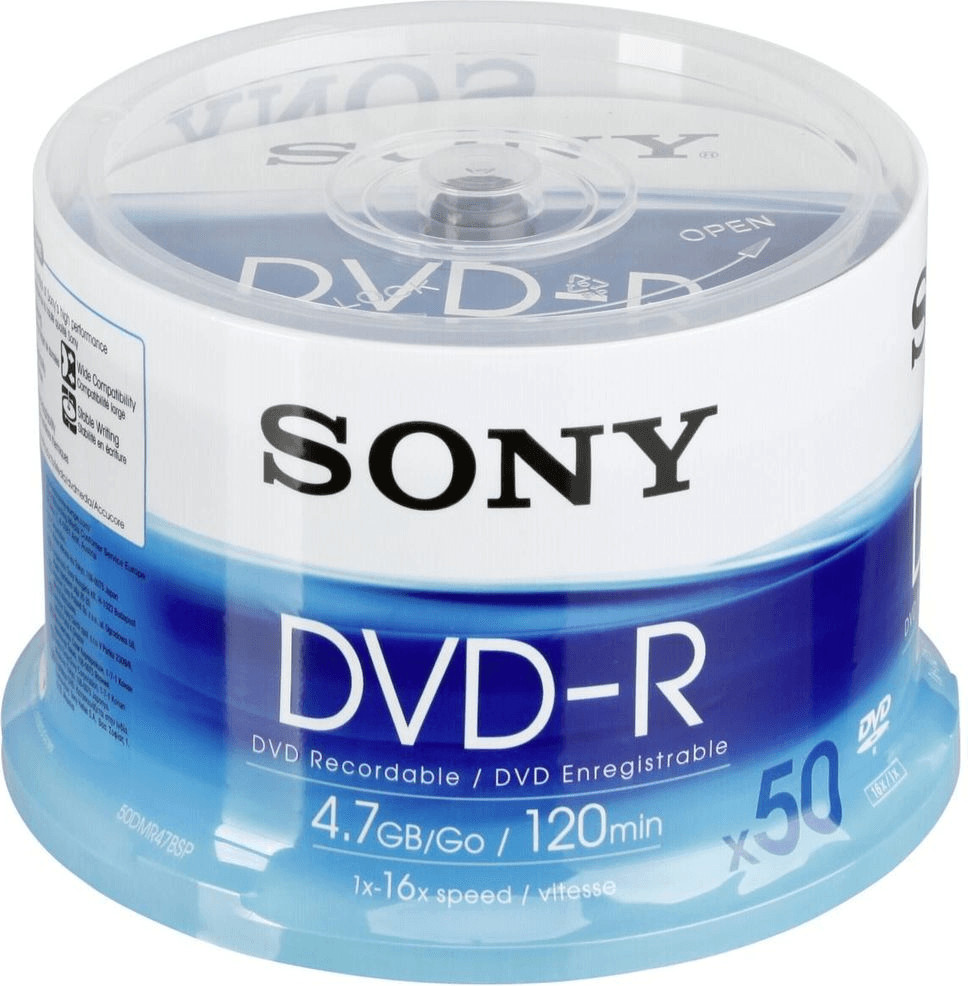 Sony DVD-R 4,7GB 120min 16x 50pk Spindle