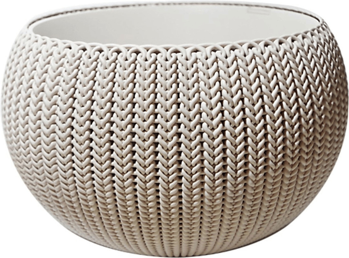 Chalet & Jardin Cache pot aspect tricot S beige