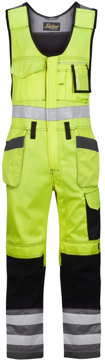 Snickers 0213 High-Vis One-piece Trousers visibility yellow/muted black