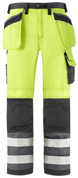 Snickers 3233 High-Vis Holster Pocket Trousers Class 2 visibility yellow/muted black