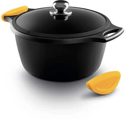Castey Cacerola Alta con Tapadera de Cristal 24 cm
