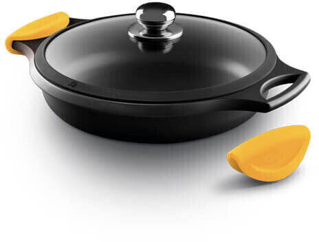 Castey Cacerola Baja con Tapadera de Cristal Yellow Line 24 cm