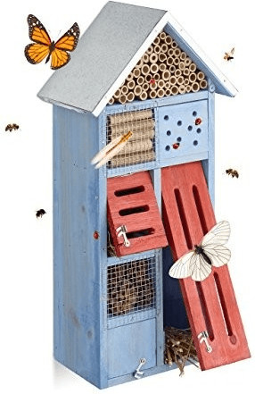 Relaxdays Insektenhotel blau mit Metalldach (10020725) ab 14,90