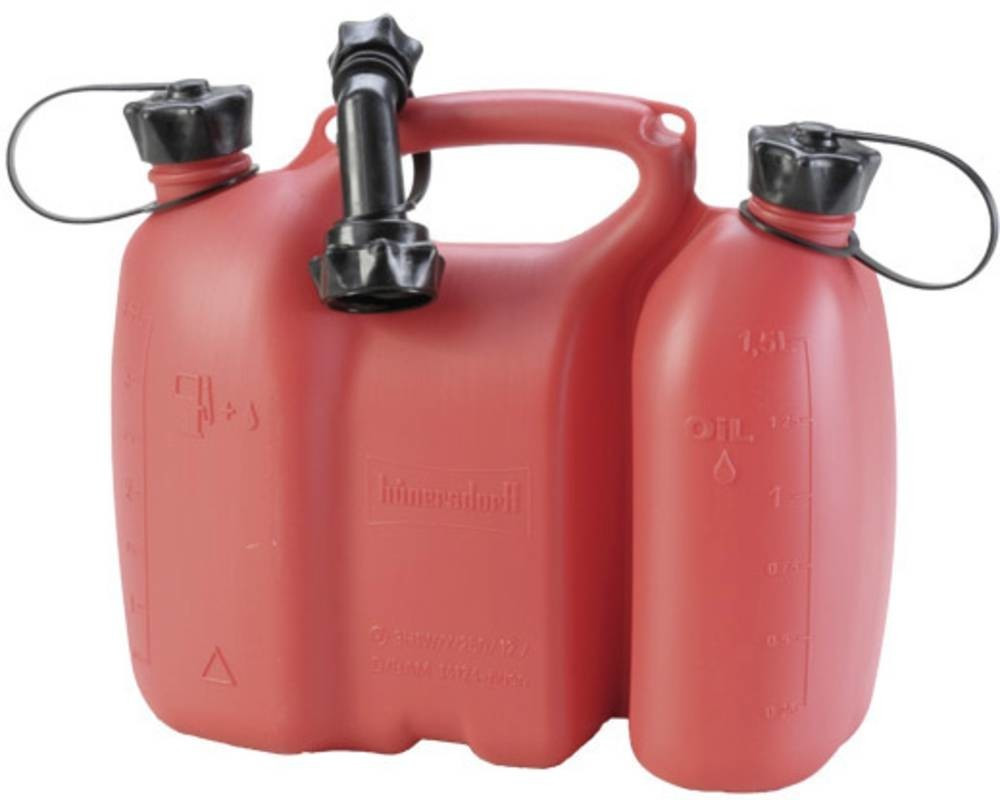 Original Hünersdorff Dopplekanister: Kombi-Kanister 5+3 Liter für Benzin  und Öl, Prägejahr 2019, Greenbase Edition, made in Germany