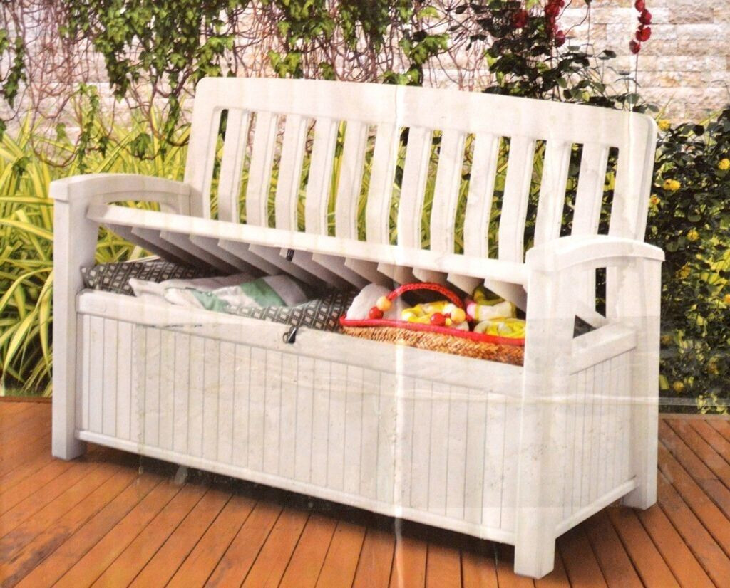 Keter white storage bench discount