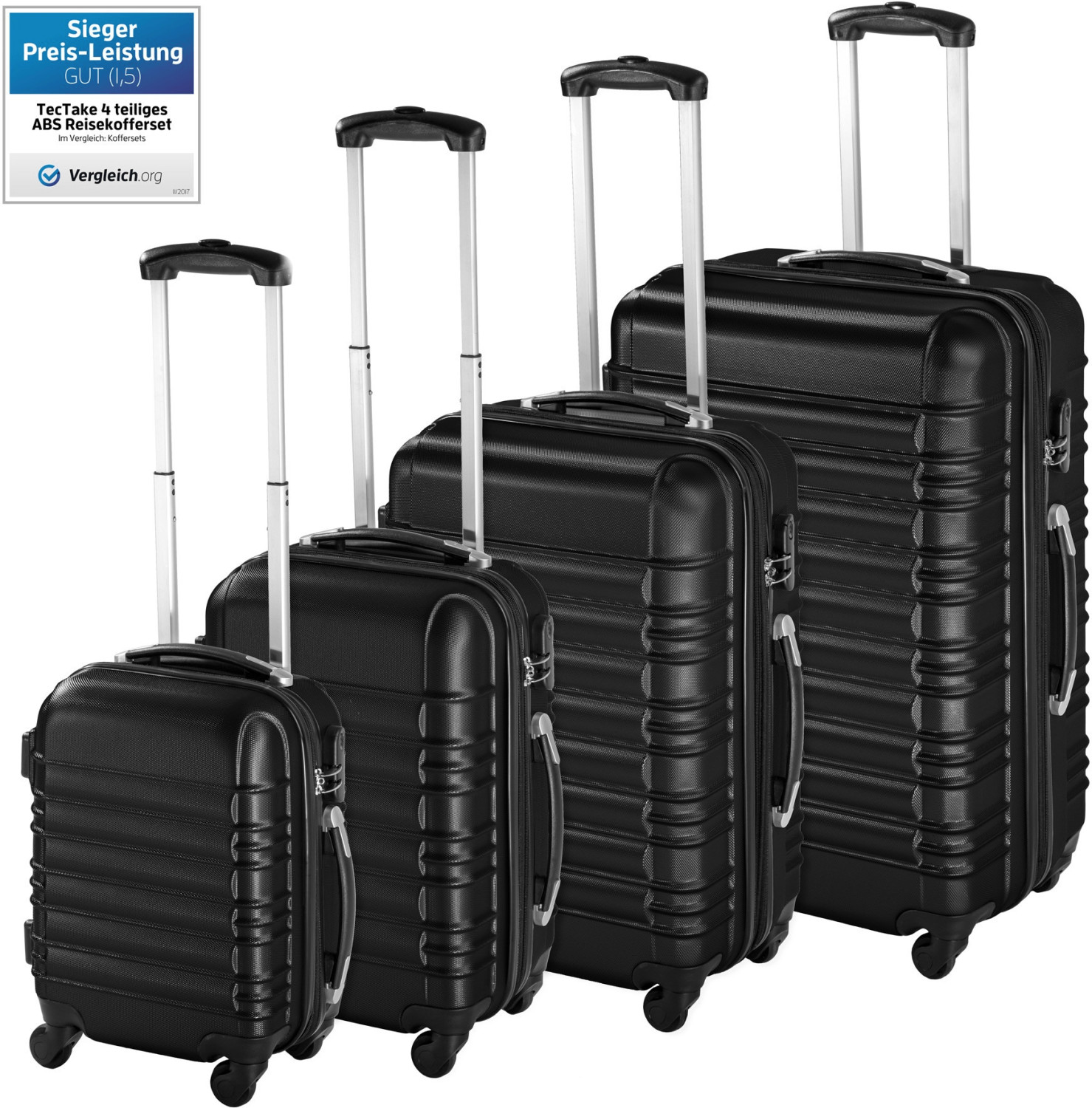 TecTake 4 Wheel Trolley-Set 47/56/65/76 cm (4020)