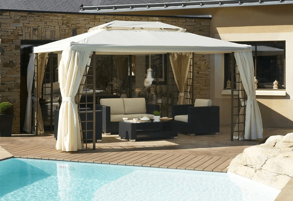 DCB Garden Tonnelle aluminium écru 3 x 4 m