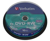 10 verbatim dvd-rw 4.7gb