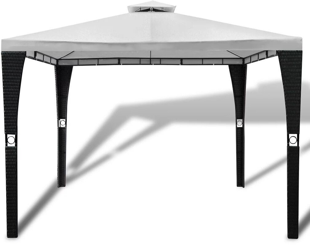 VidaXL Tonnelle avec toit 3 x 3 m blanc crème