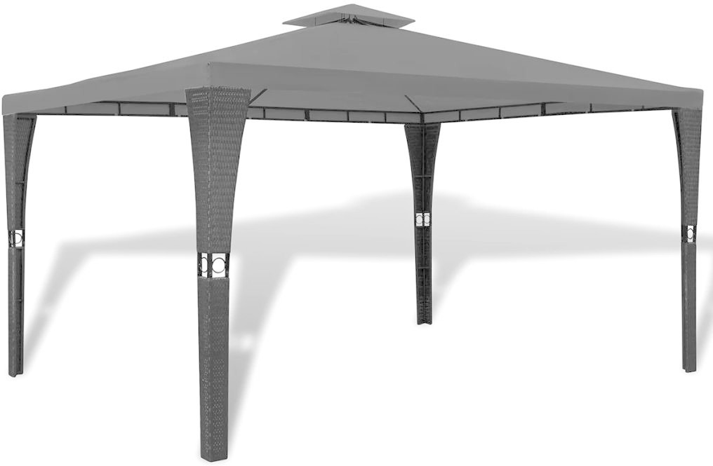 VidaXL Tonnelle avec toit 3 x 4 m gris foncé