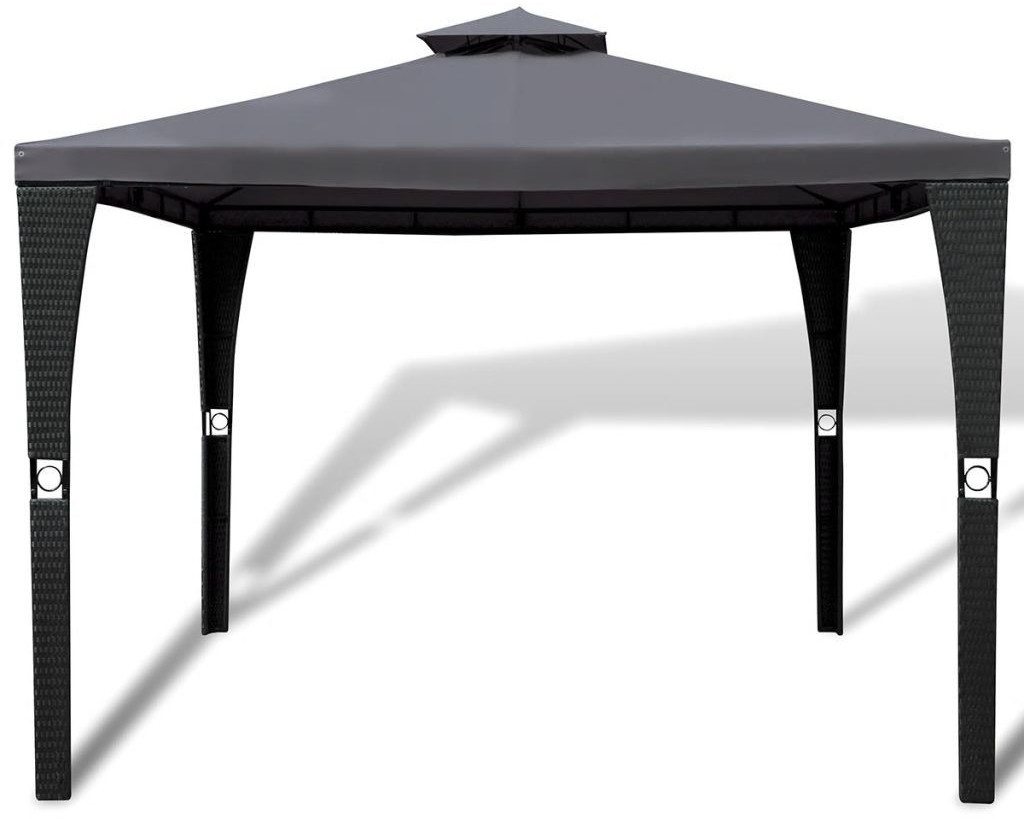 VidaXL Tonnelle avec toit 3 x 3 m gris foncé