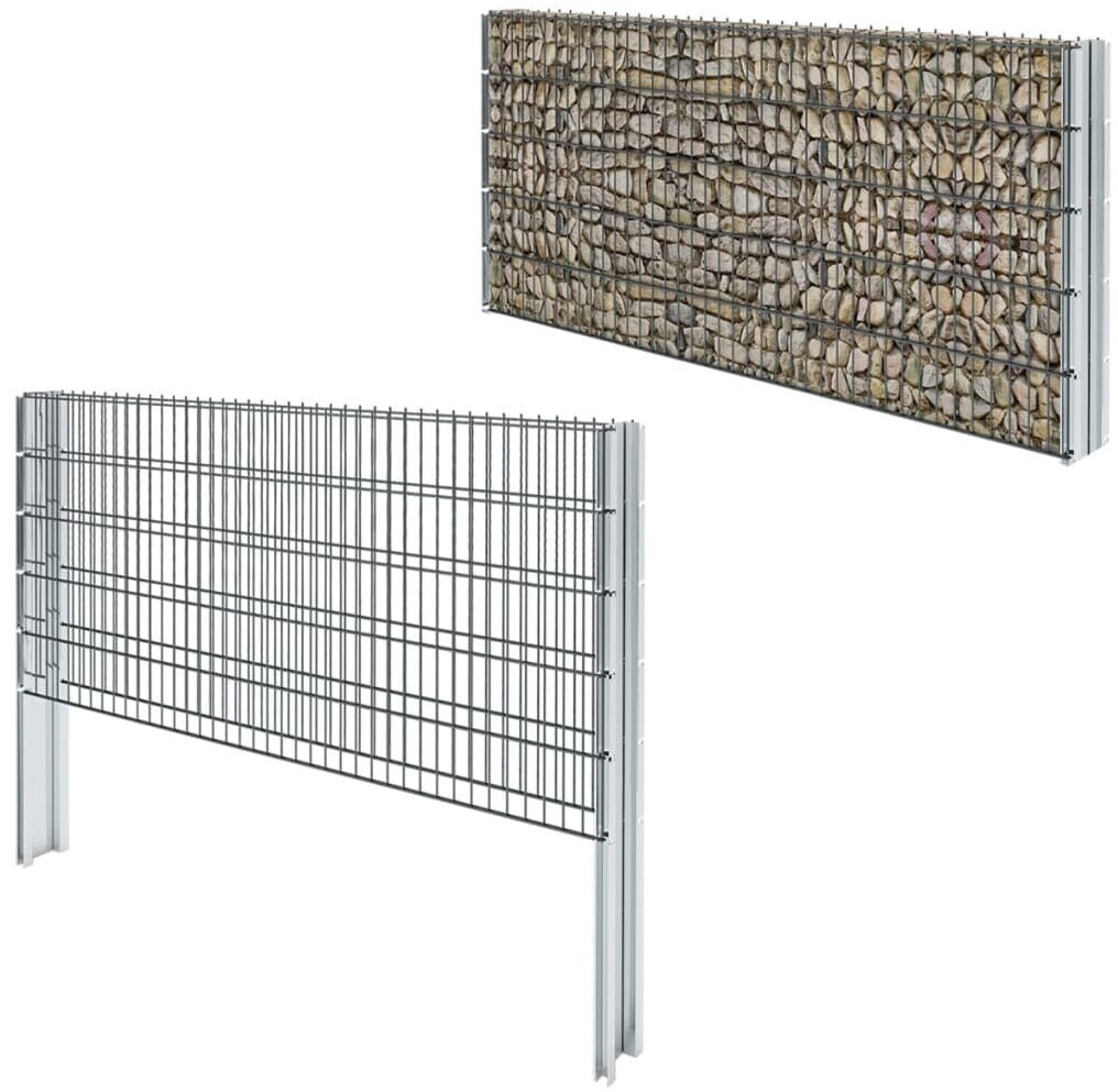vidaXL Ensemble clôture gabion 2008 x 1030 mm gris - 6 m